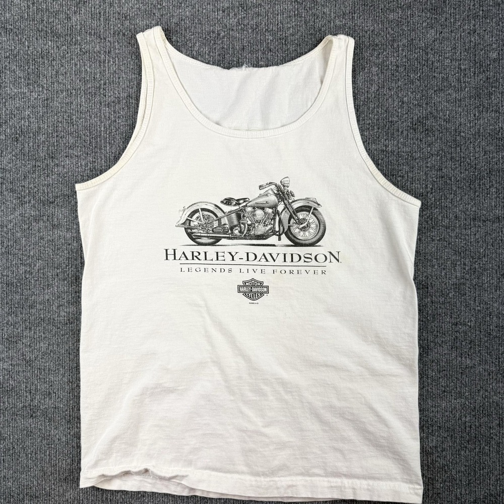 Vintage‎ Harley-Davidson Shirt Mens Medium Motorcycle Tank Top Topeka Kansas